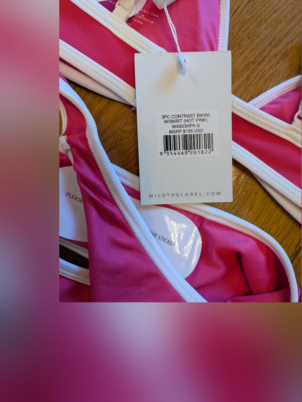Wilo The Label Brand New With Tags Pint Contrast 3 Piece Bikini Skirt Set - Picture 8 of 9
